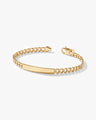14k Solid Gold 6.5mm Cuban Chain Tag Bracelet