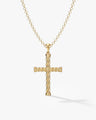 14k Gold Twisted Cross Necklace