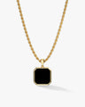 14k Gold Rope Chain Octagon Enamel Necklace