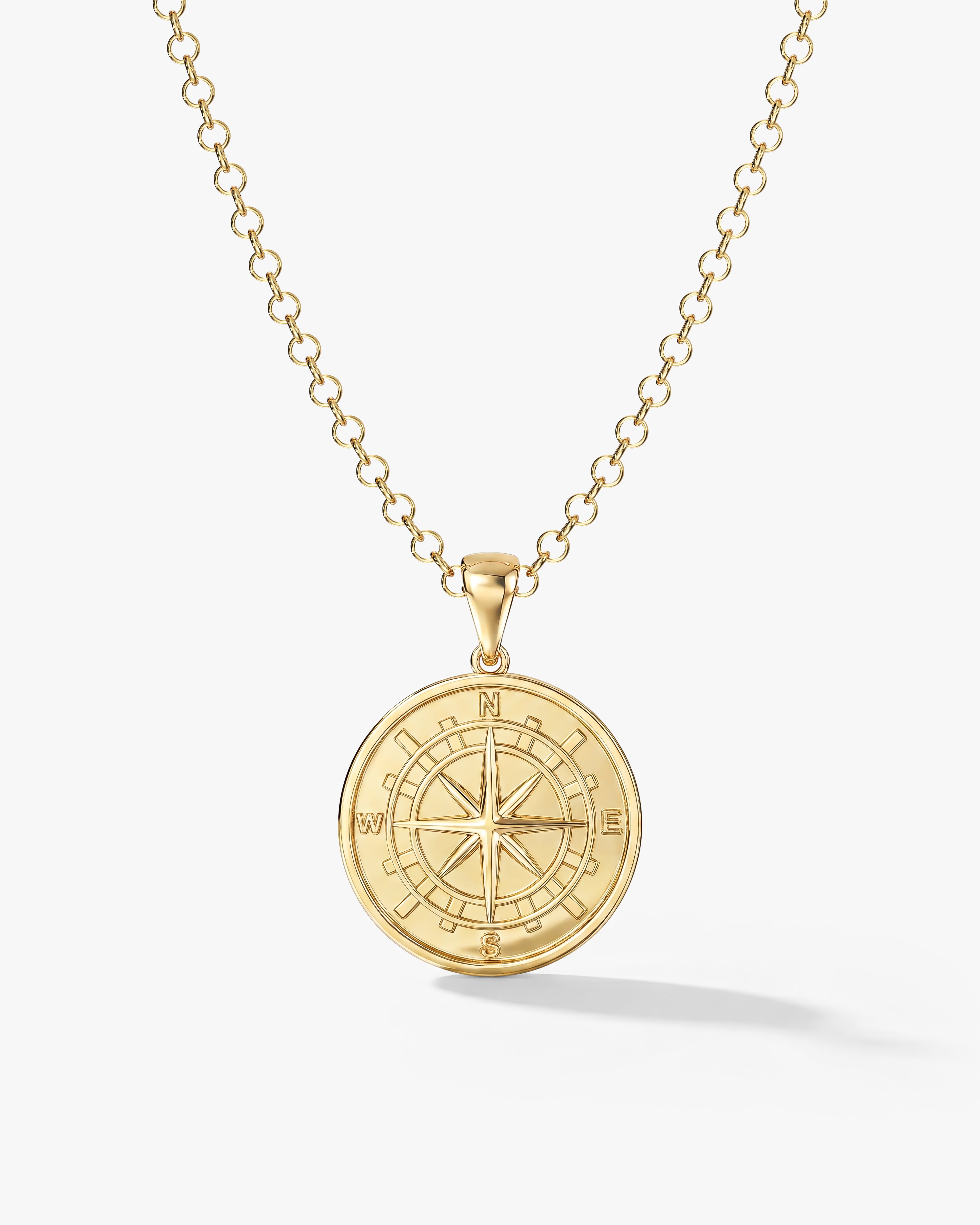 14k Gold Compass Necklace