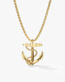 Anchor Pendant with Rope Detail - Gold Vermeil