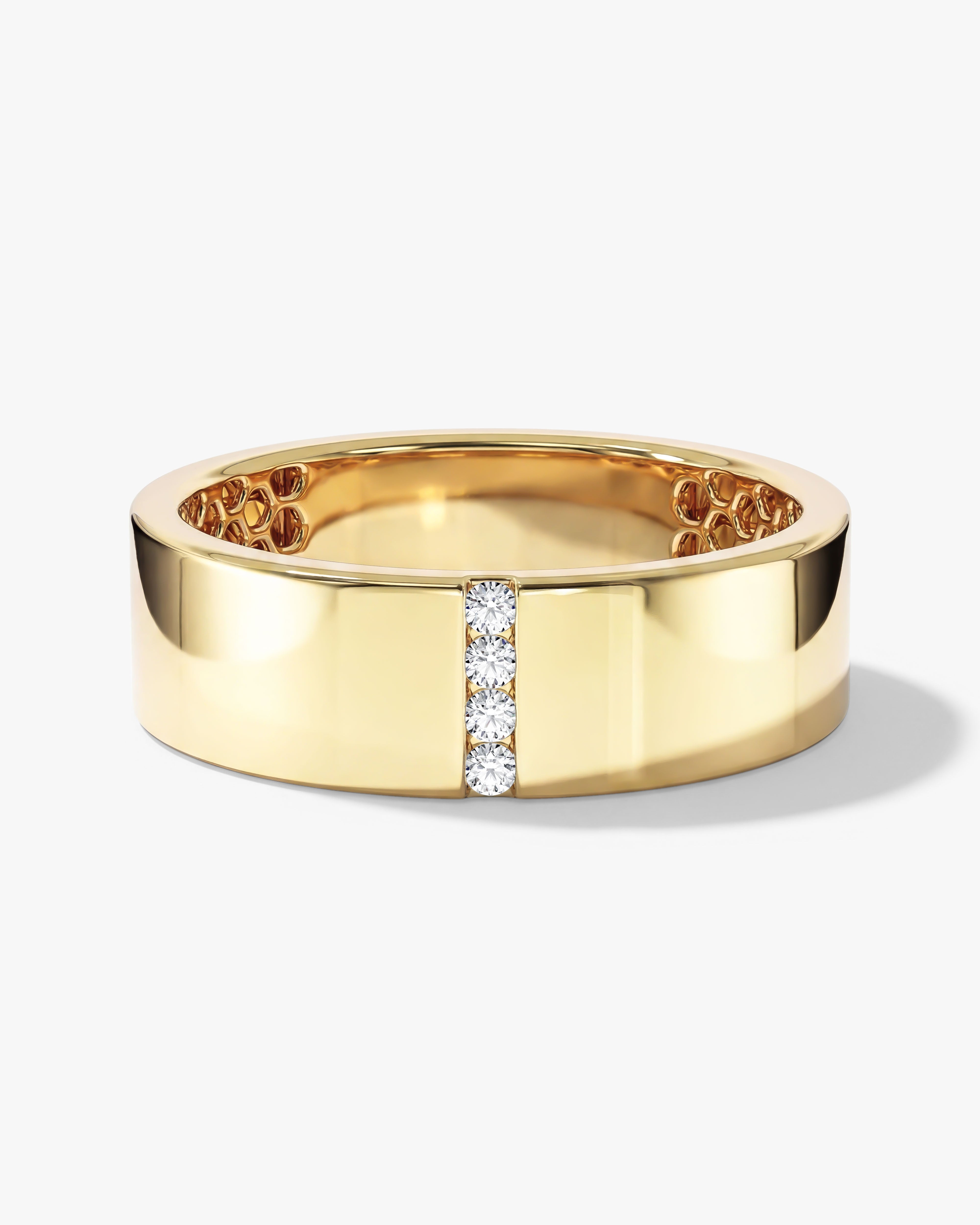 Vertical Row Men's Wedding Band