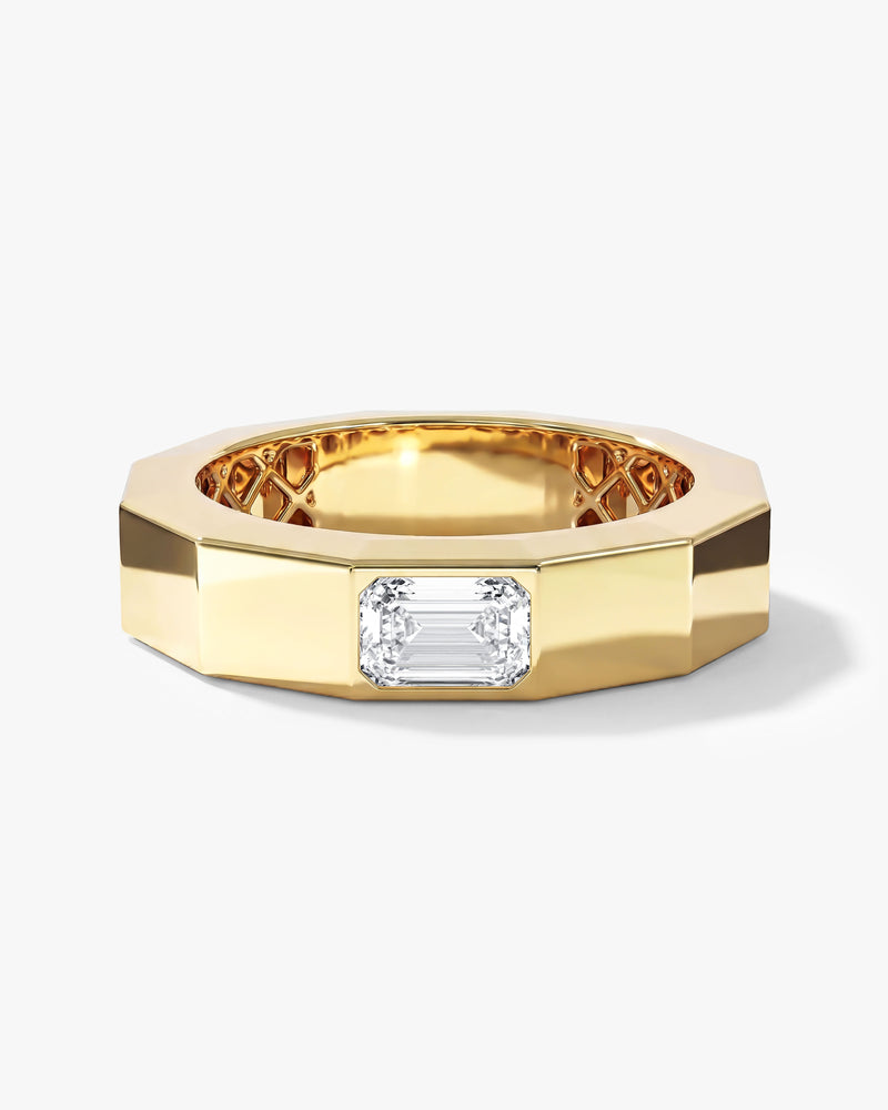 Faceted Men's Wedding Band