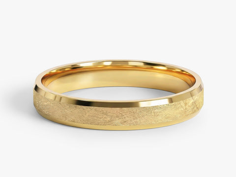 3mm Beveled Edge Wedding Band with Ice Matte Finish