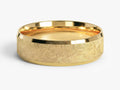 6mm Beveled Edge Wedding Band with Ice Matte Finish