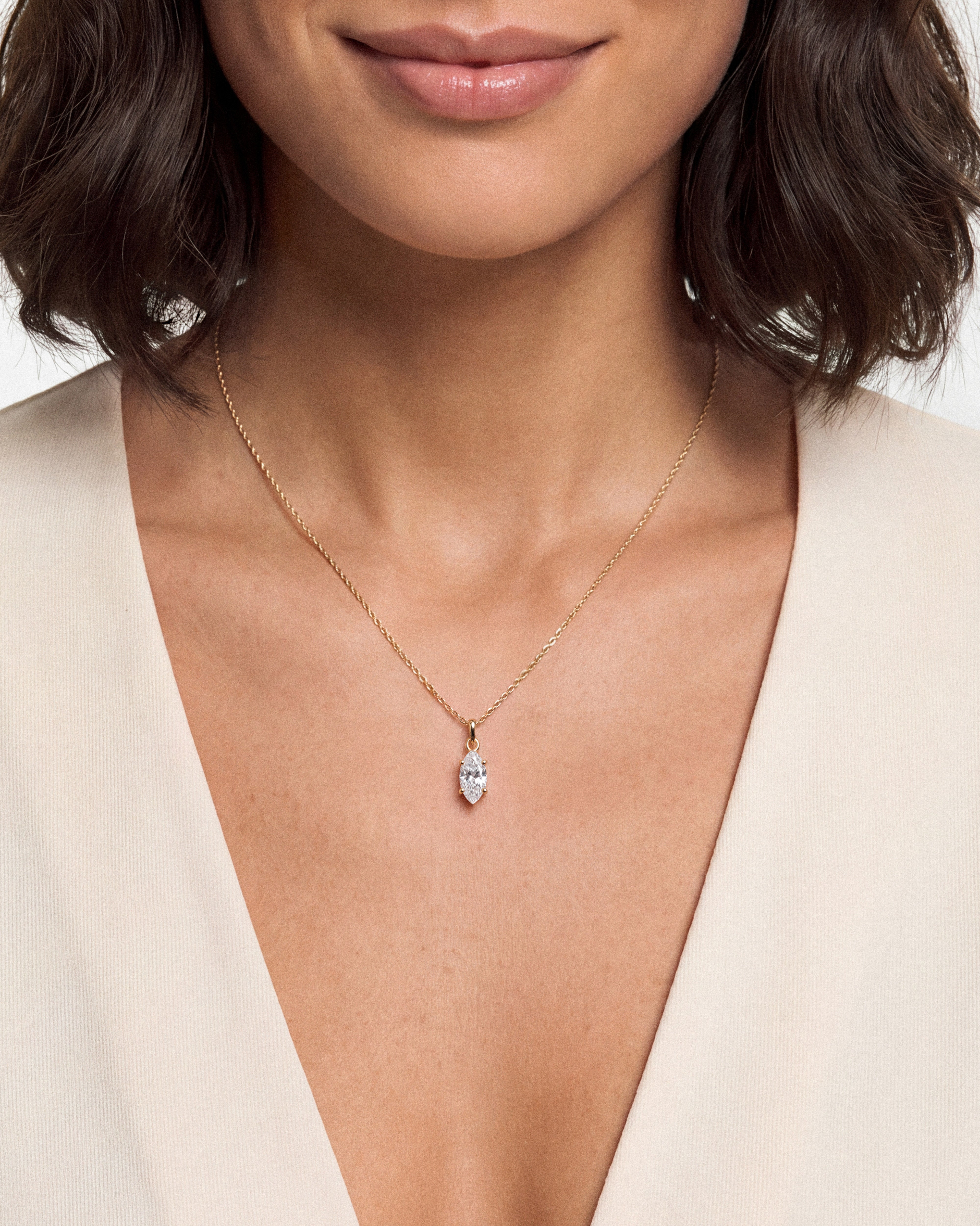 Marquise Cut Solitaire Pendant (1.00 CT)