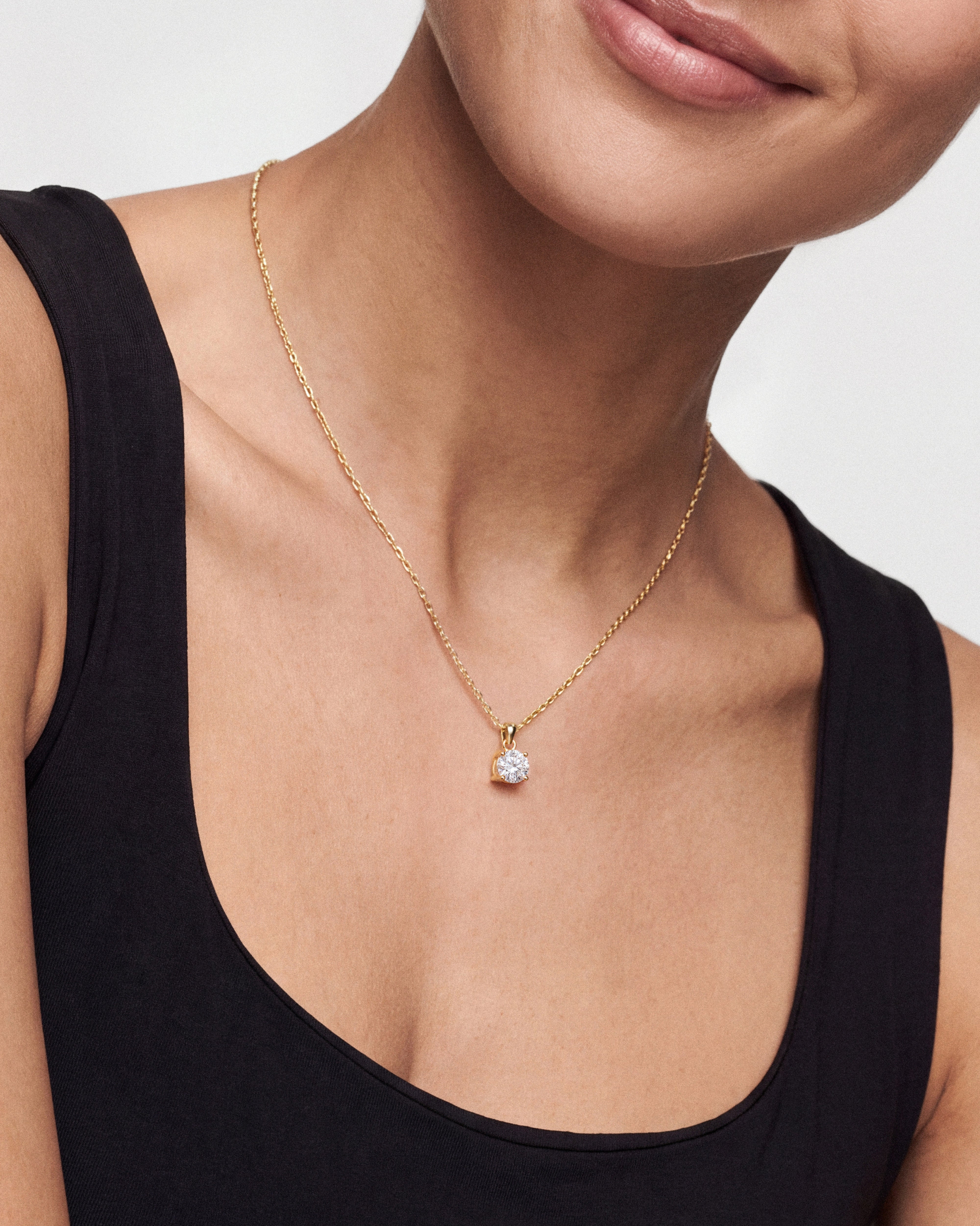 Round Cut Solitaire Pendant (1.00 CT)
