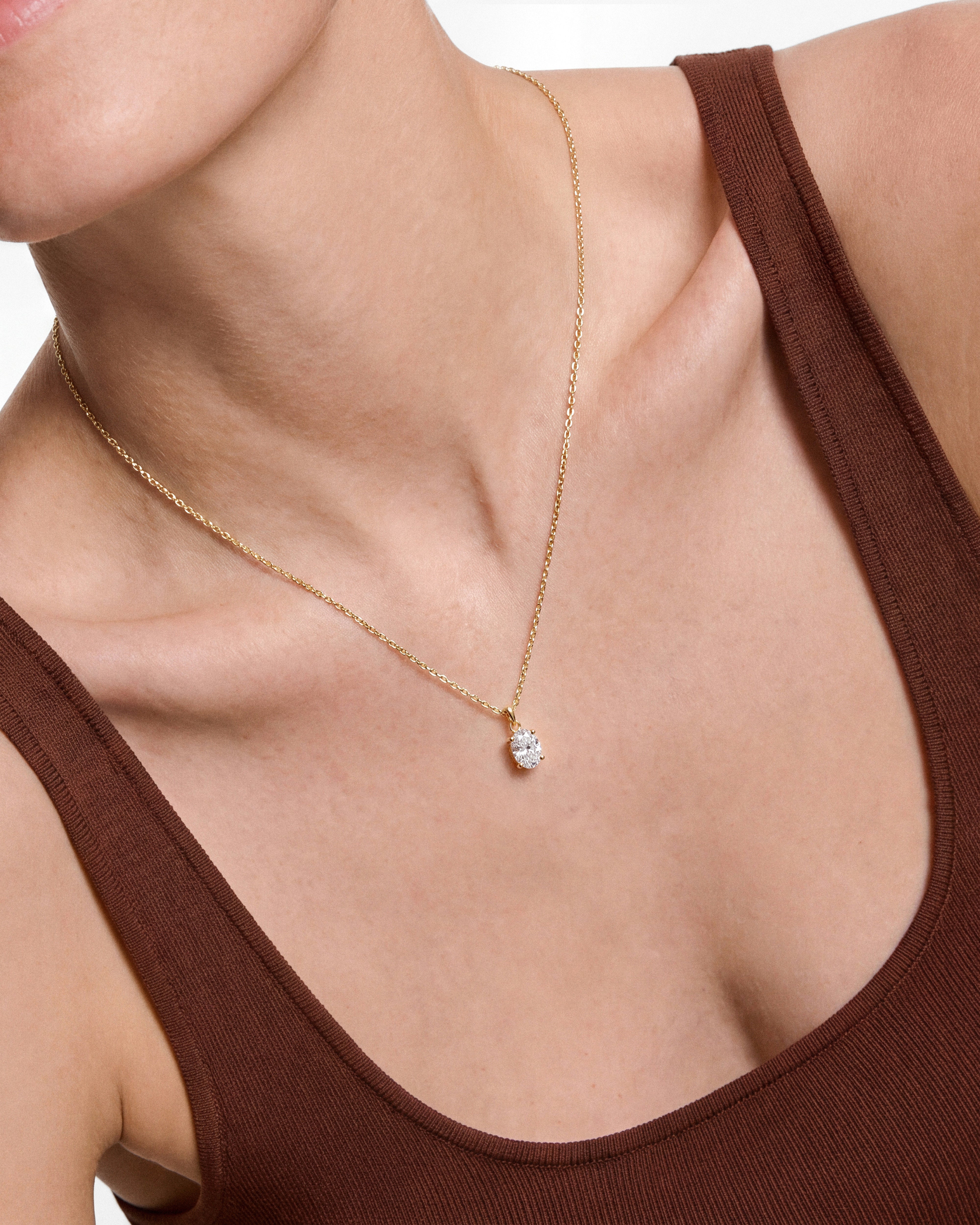 Oval Cut Solitaire Pendant (1.50 CT)