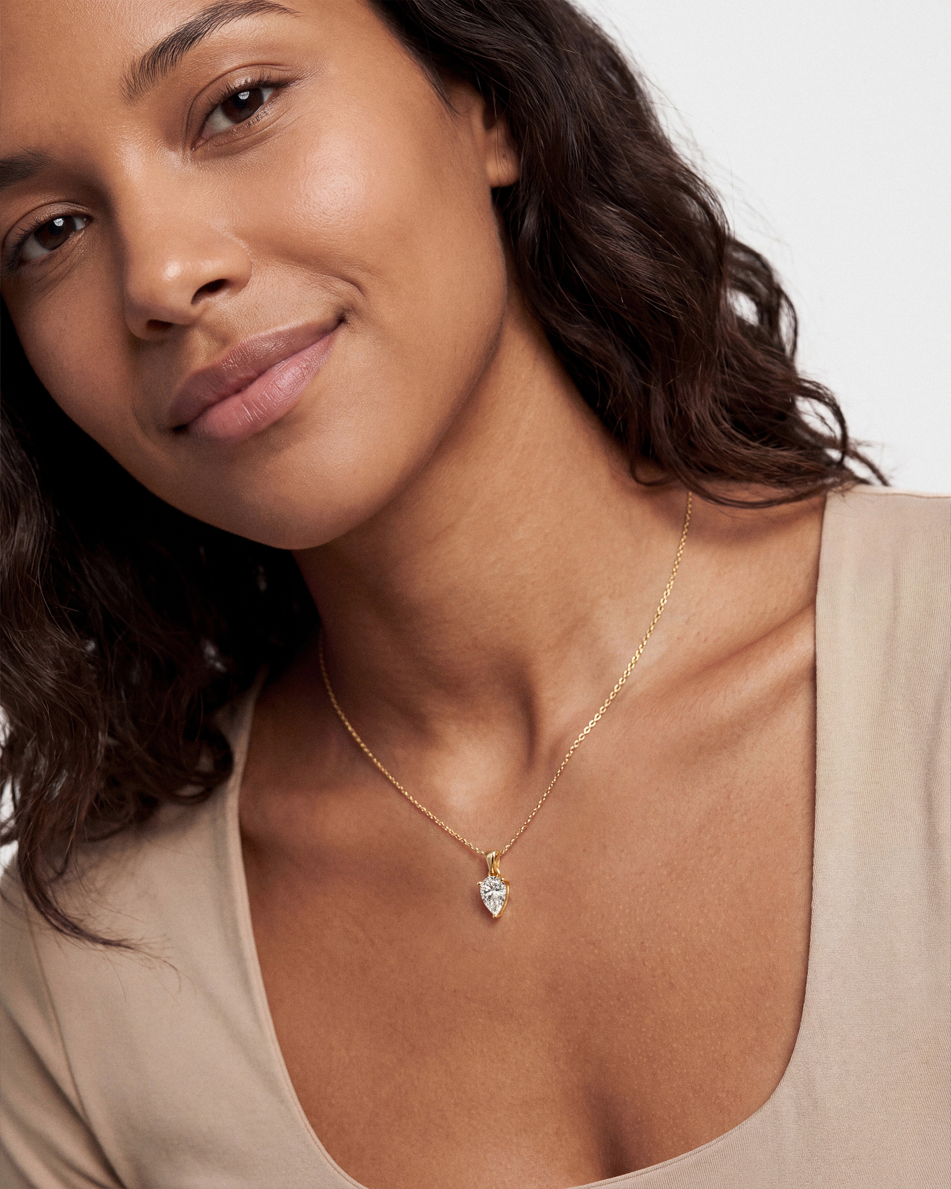 Pear Cut Solitaire Pendant (1.50 CT)