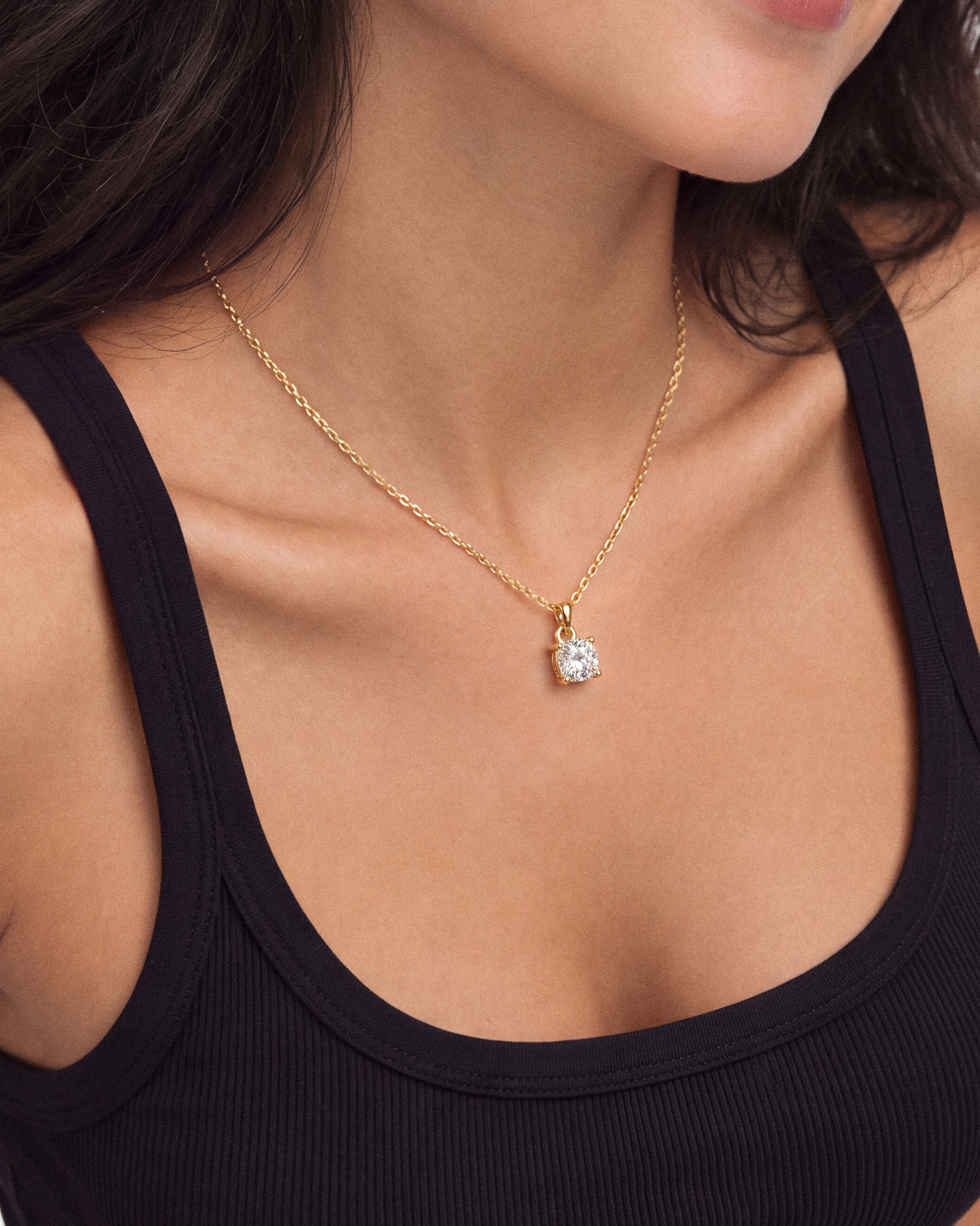 Cushion Cut Solitaire Pendant (1.50 CT)