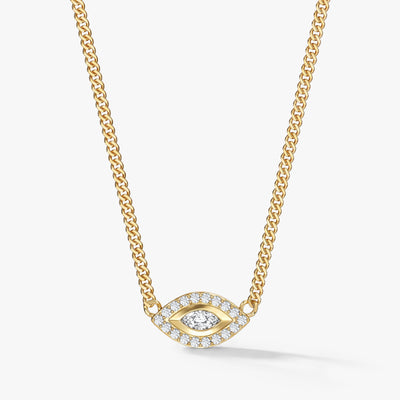 Evil Eye Marquise Halo Necklace