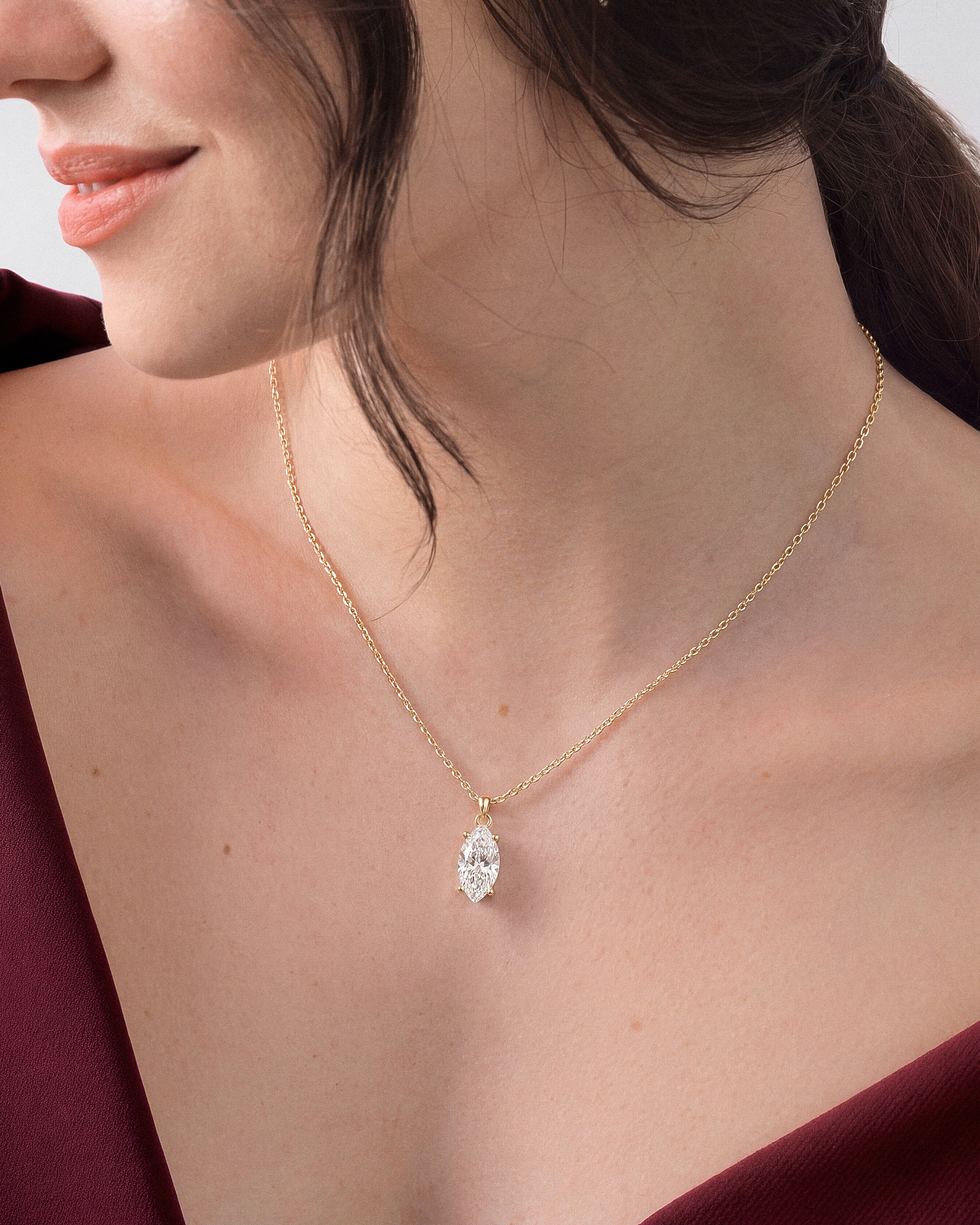 Marquise Cut Solitaire Pendant (2.00 CT)