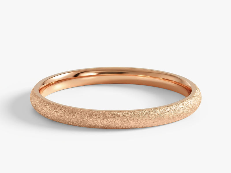 2mm Classic Dome Wedding Band with Stardust Finish