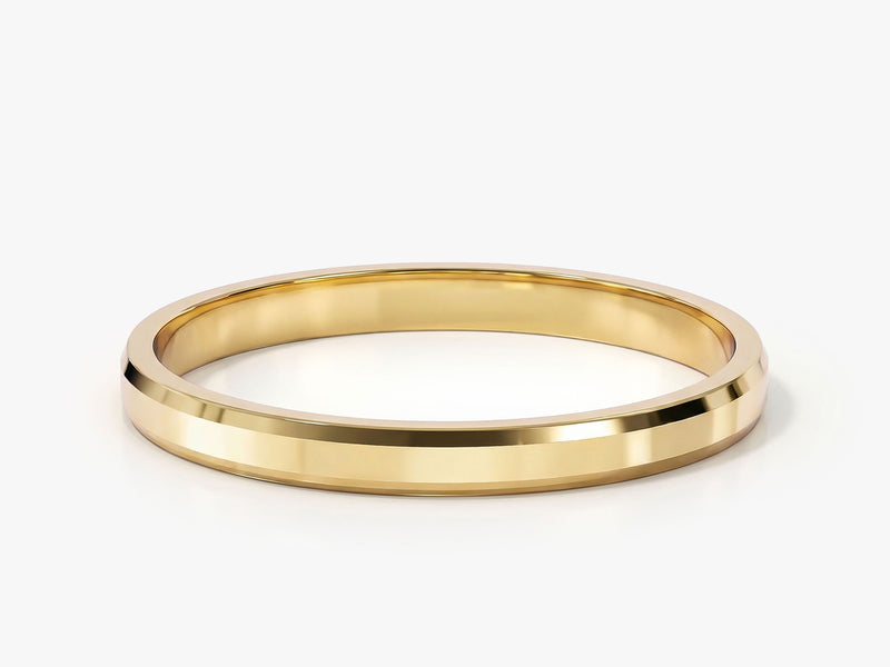 2mm Beveled Edge Wedding Band