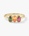 Milgrain Accent Pear-Cut Multi Stone Birthstone Ring