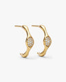 Pave Sculptural Hoop Earrings