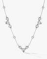 Cascading Pear Diamond Station Necklace