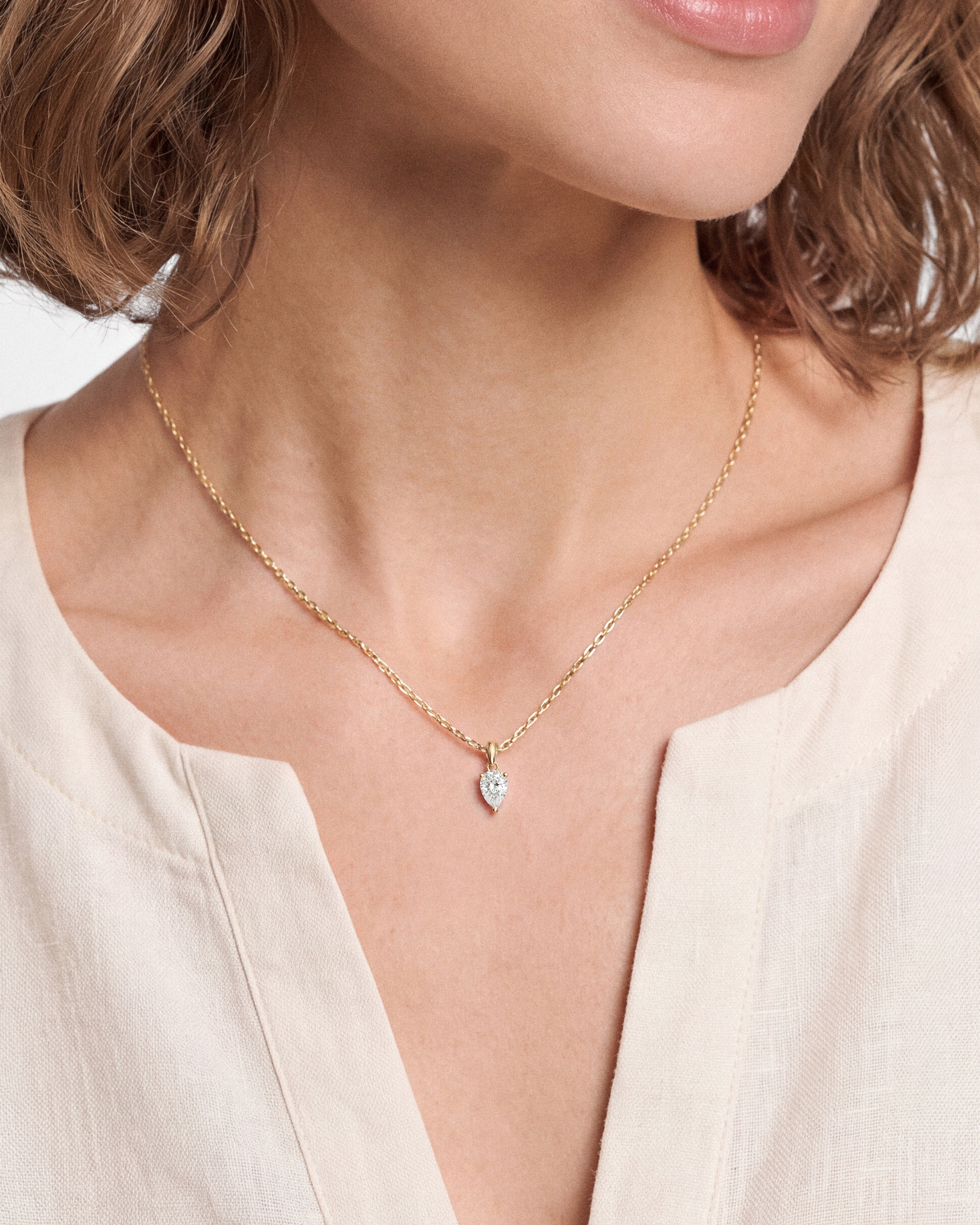 Pear Cut Solitaire Pendant (0.50 CT)