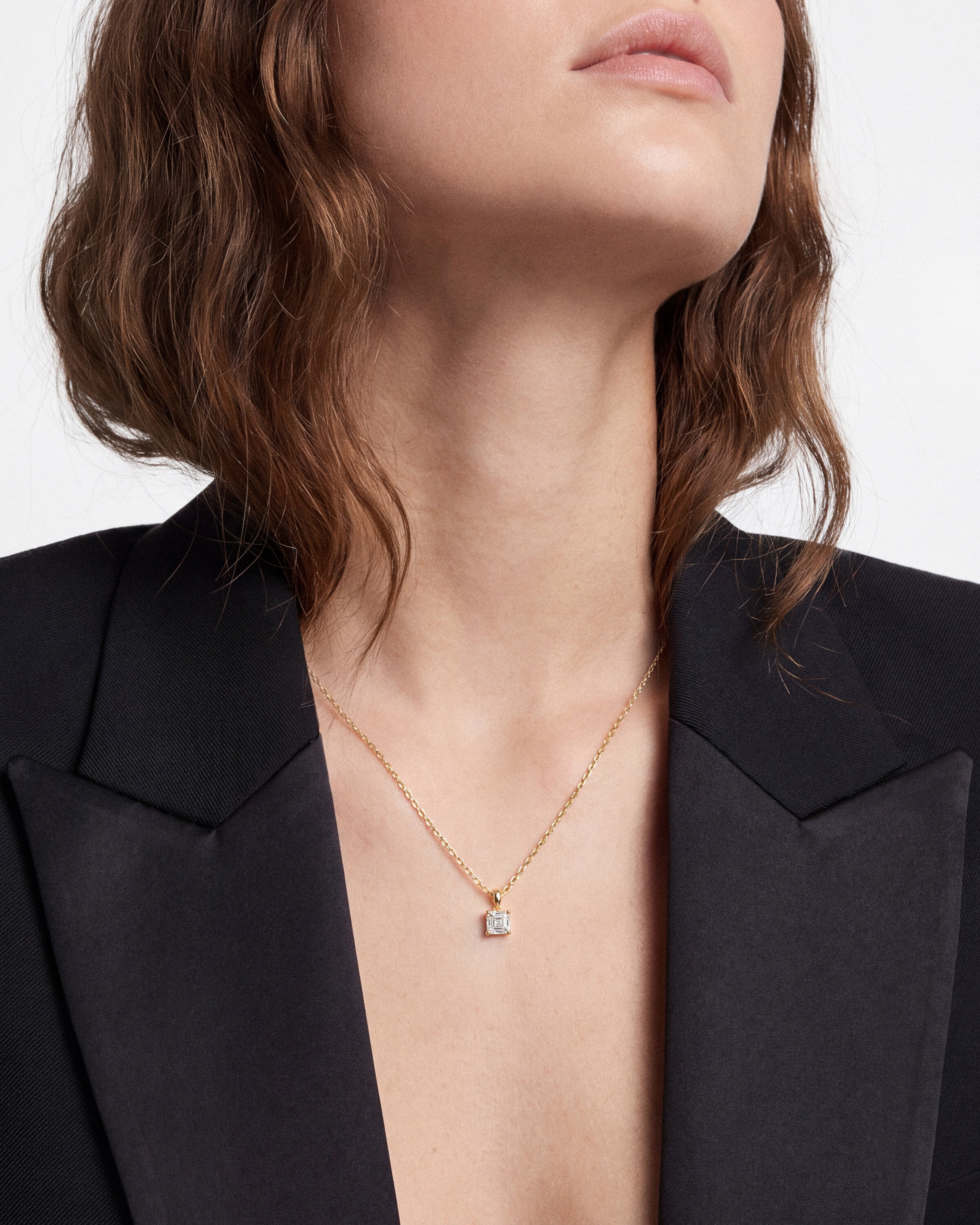 Asscher Cut Solitaire Pendant (0.50 CT)