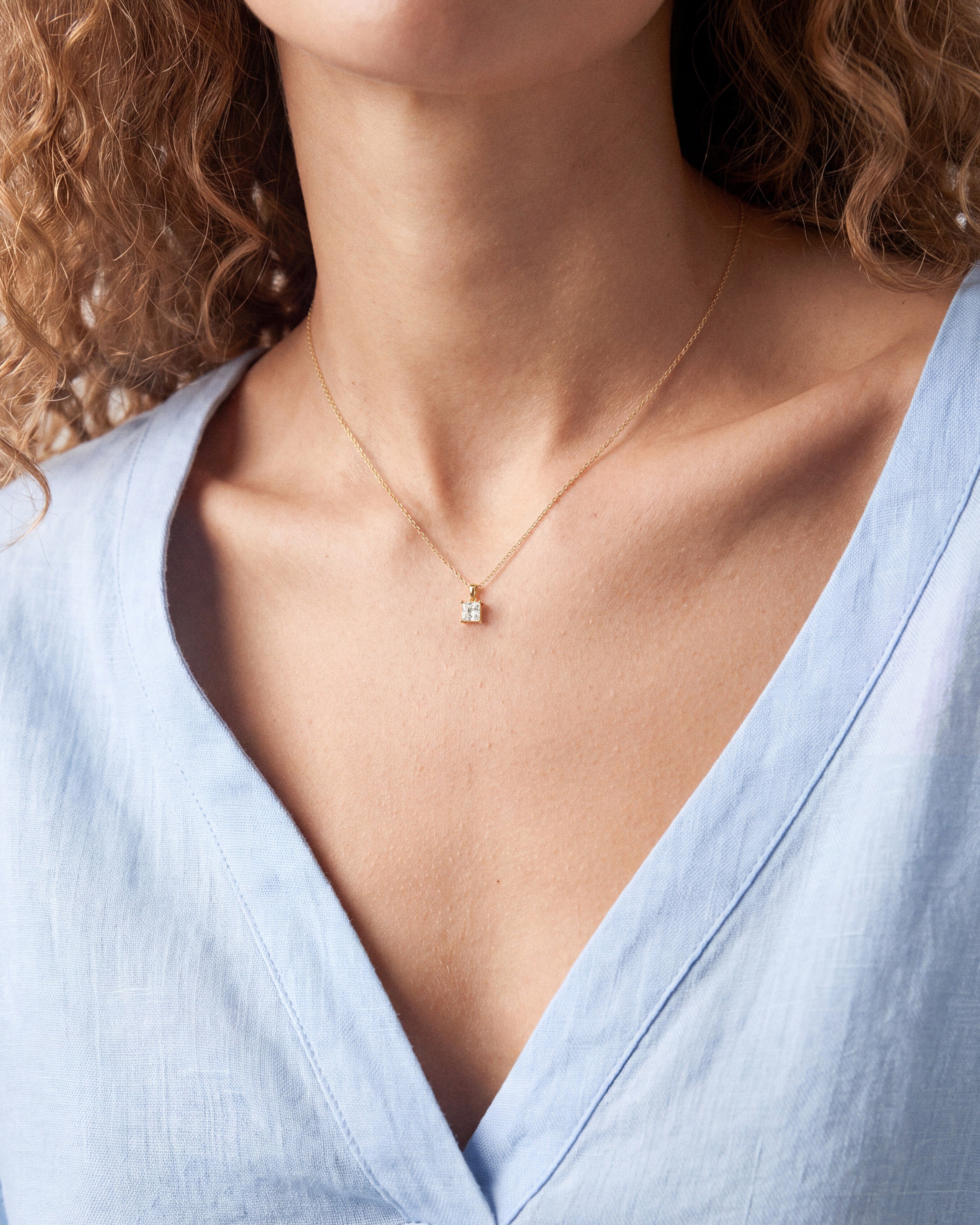 Princess Cut Solitaire Pendant (0.50 CT)