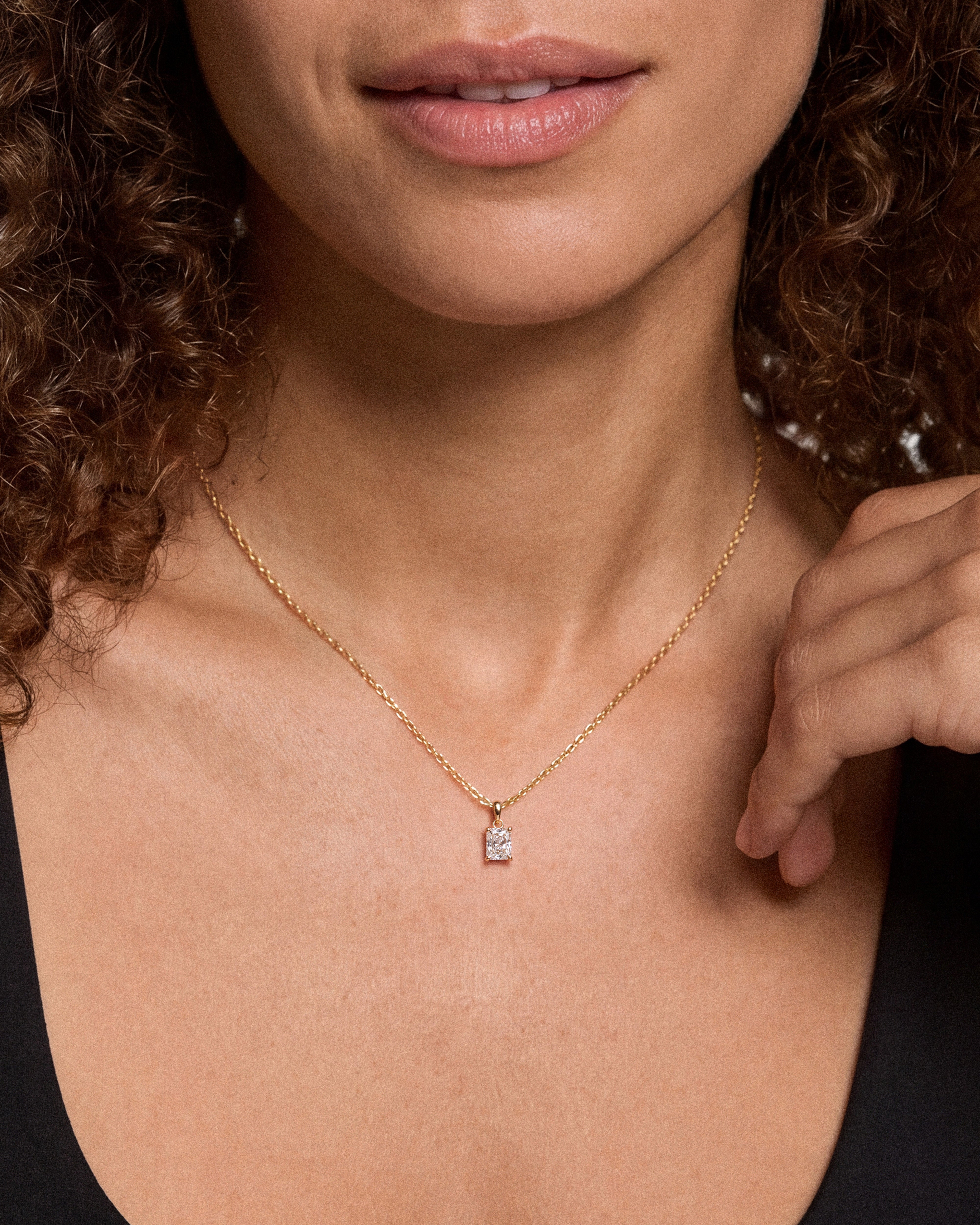 Radiant Cut Solitaire Pendant (0.50 CT)