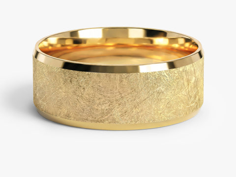 8mm Ice Matte Brushed Beveled Edge Men's Wedding Band