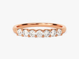 Rose gold diamond band ring, fine jewelry for women