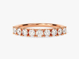 Rose gold diamond eternity ring, fine jewelry for women