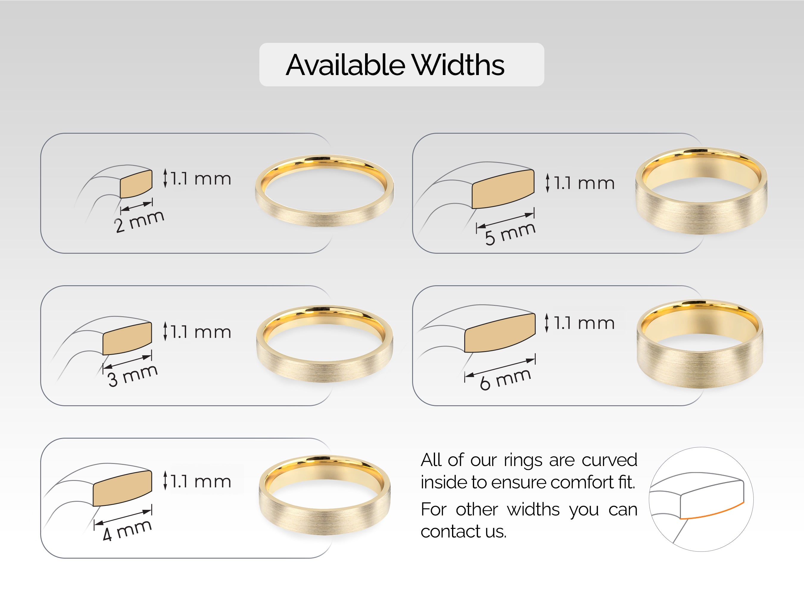 4mm Classic Flat Wedding Band - Matte Brushed