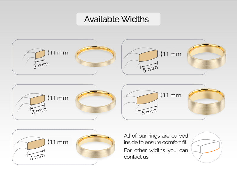 3mm Classic Flat Wedding Band - Matte Brushed