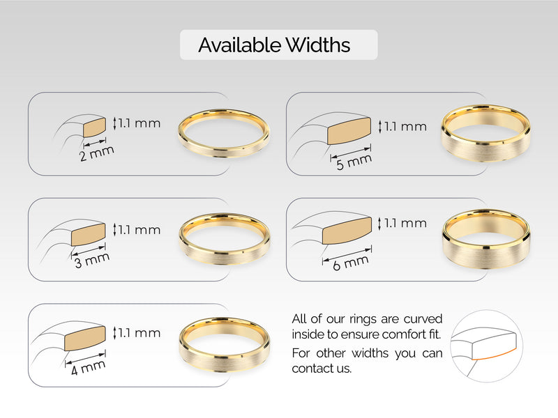 2mm Beveled Edge Wedding Band - Matte Brushed