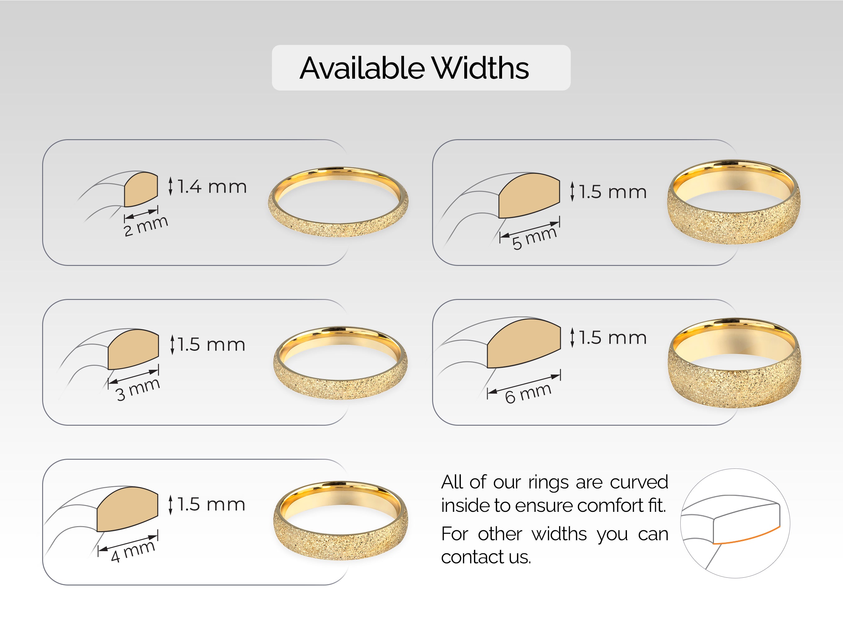 6mm Classic Dome Wedding Band with Stardust Finish