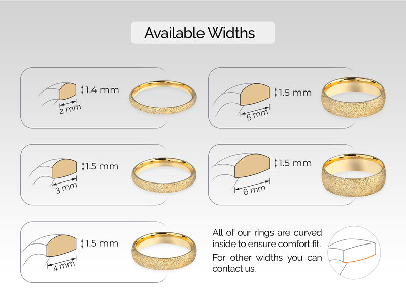 5mm Classic Dome Wedding Band with Stardust Finish