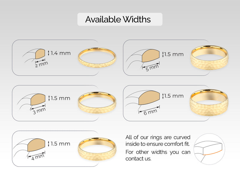 3mm Hammered Dome Wedding Band