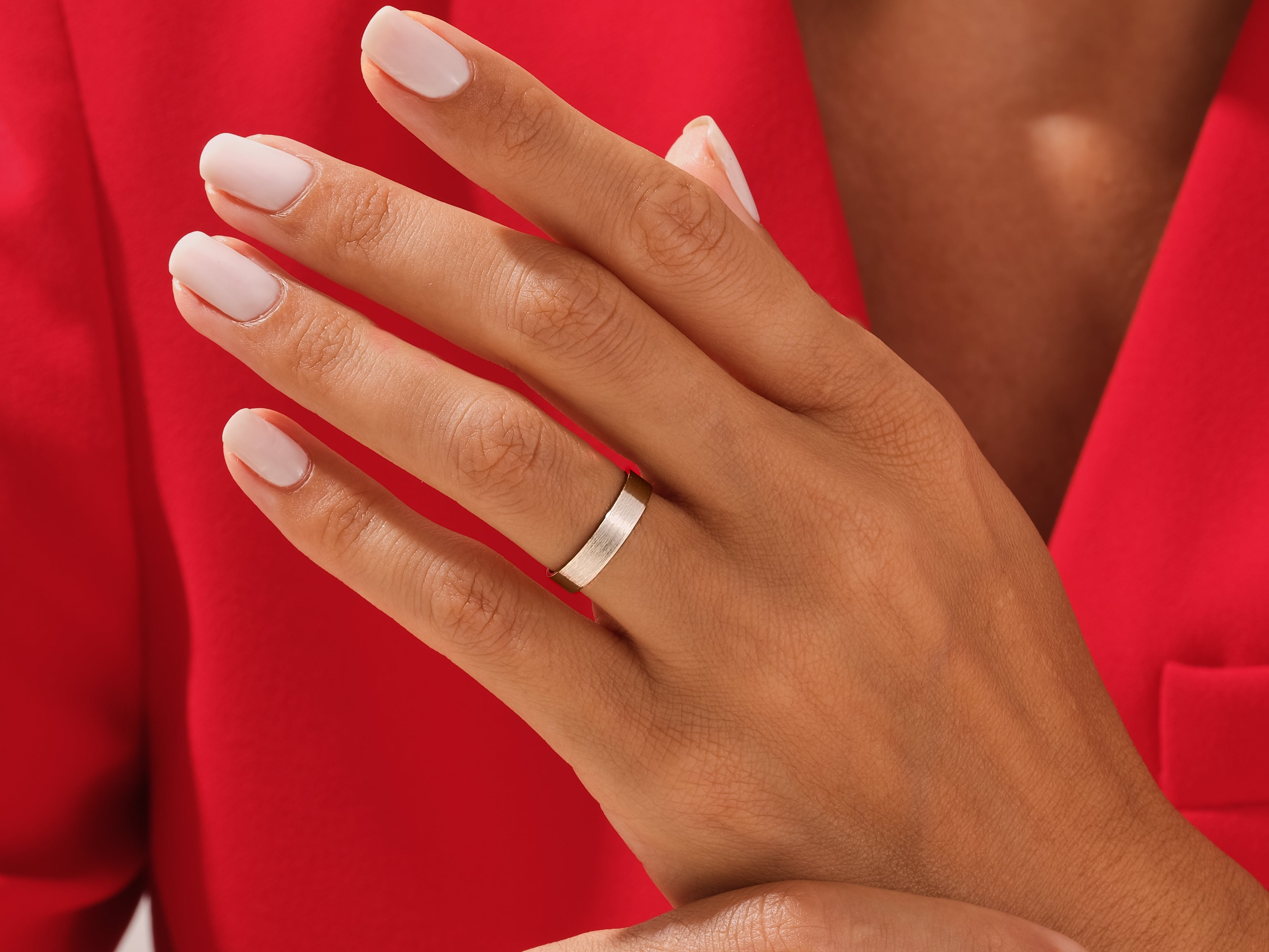 4mm Classic Flat Wedding Band - Matte Brushed