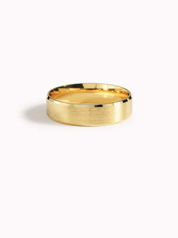5mm Beveled Edge Wedding Band - Matte Brushed