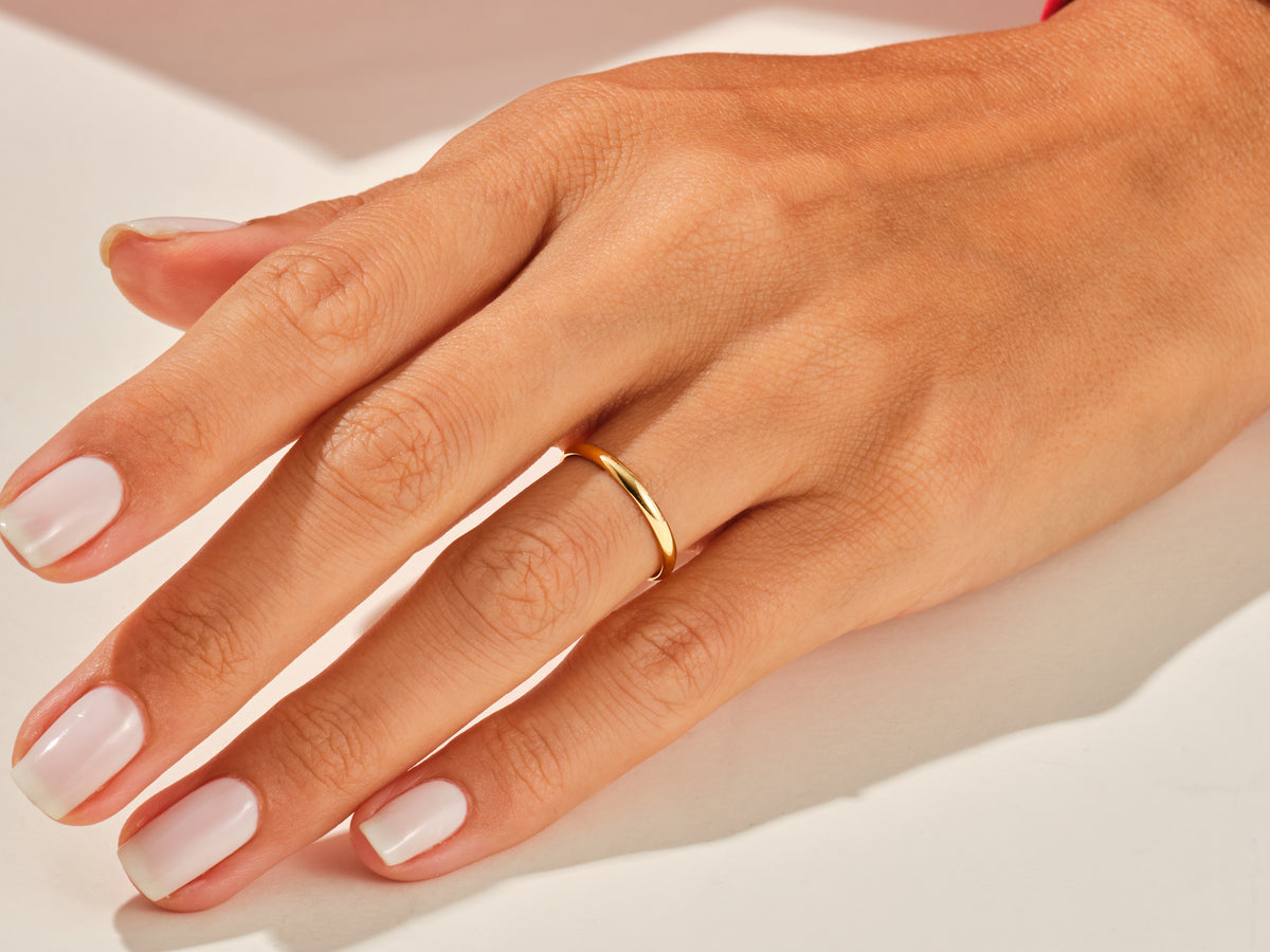 18K Yellow Gold Filled Rose Plain Band Ring - Men's Or Women's Engagement/Wedding/Eternity Ring