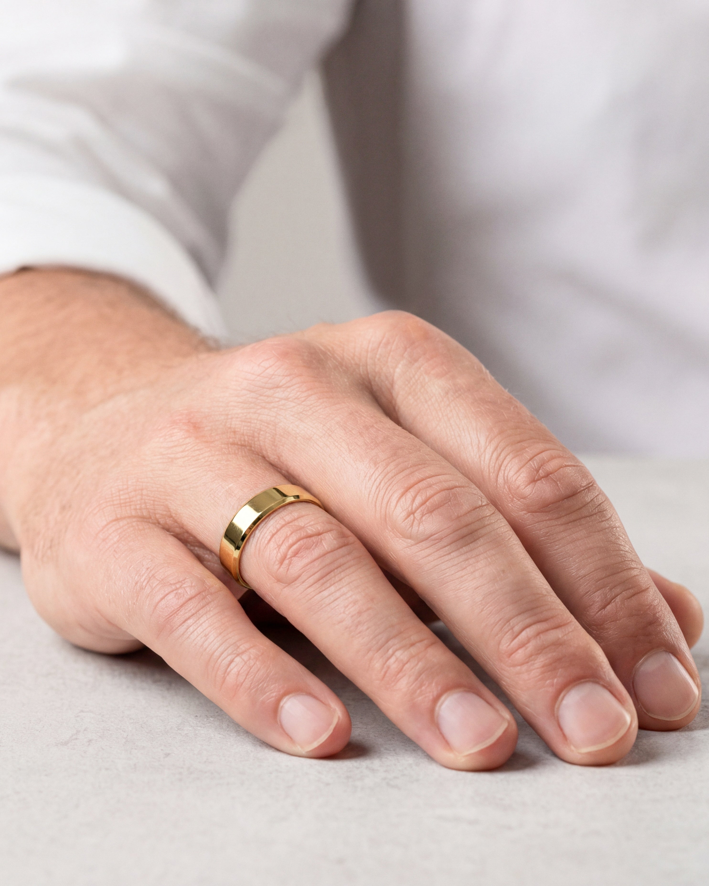 6mm Beveled Edge Men's Wedding Band