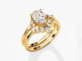 Cluster Accent Oval Diamond Bridal Set with Marquise Ring (1.50 CT)