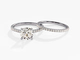 Pave Set Round Diamond Bridal Set (1.50 CT)