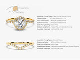 Round Halo Diamond Bridal Set with Curved Diamond Band (1.00 CT)