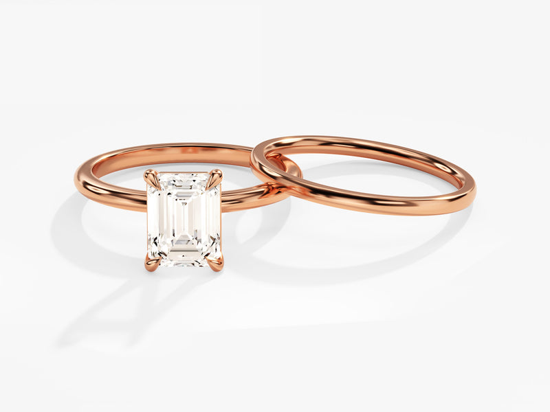 Emerald Cut Solitaire Diamond Bridal Set (1.50 CT)