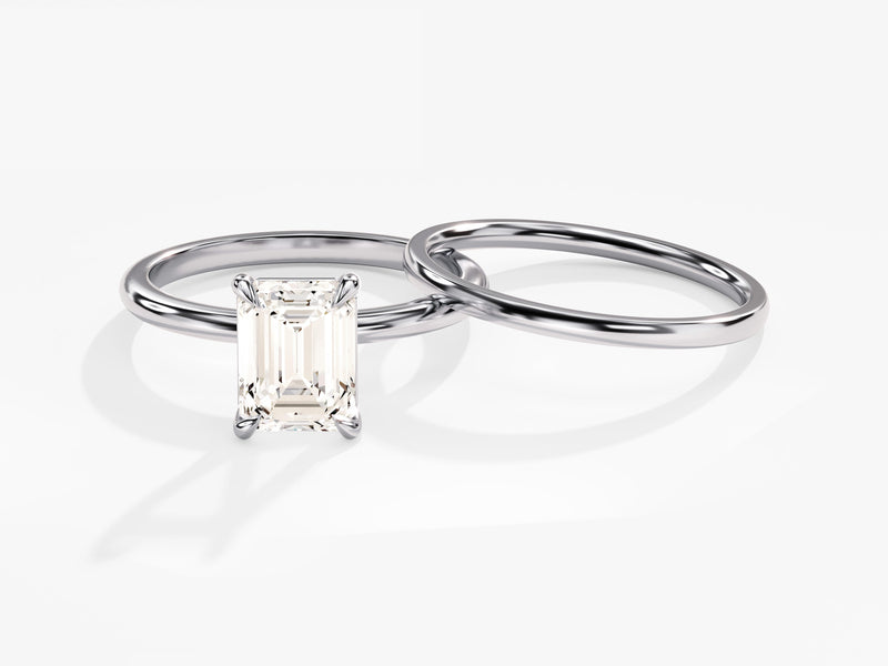 Emerald Cut Solitaire Diamond Bridal Set (1.50 CT)