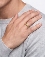 5mm Beveled Edge Men's Wedding Band with Ice Matte Finish