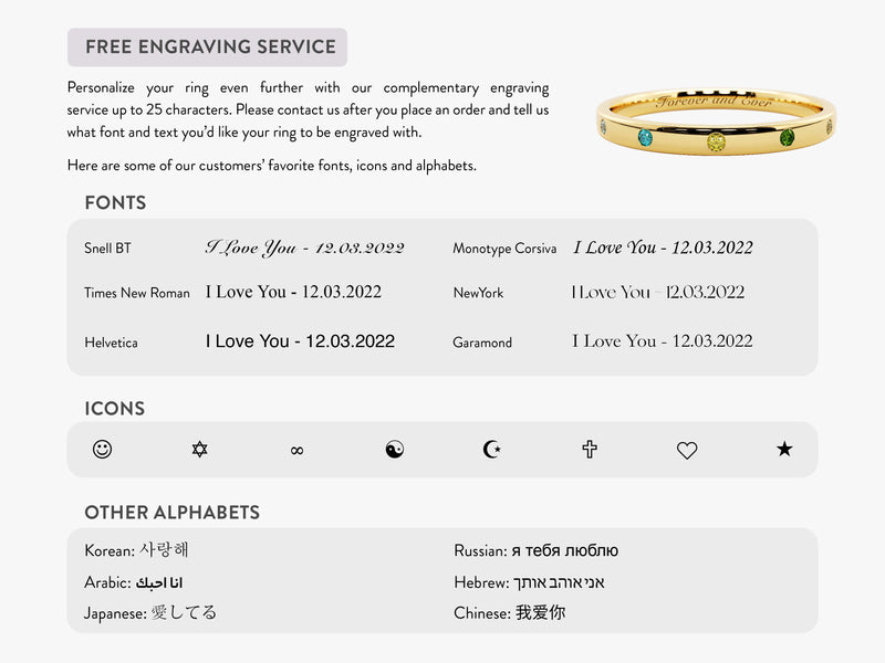 Full Eternity Birthstone Ring in 14k Solid Gold
