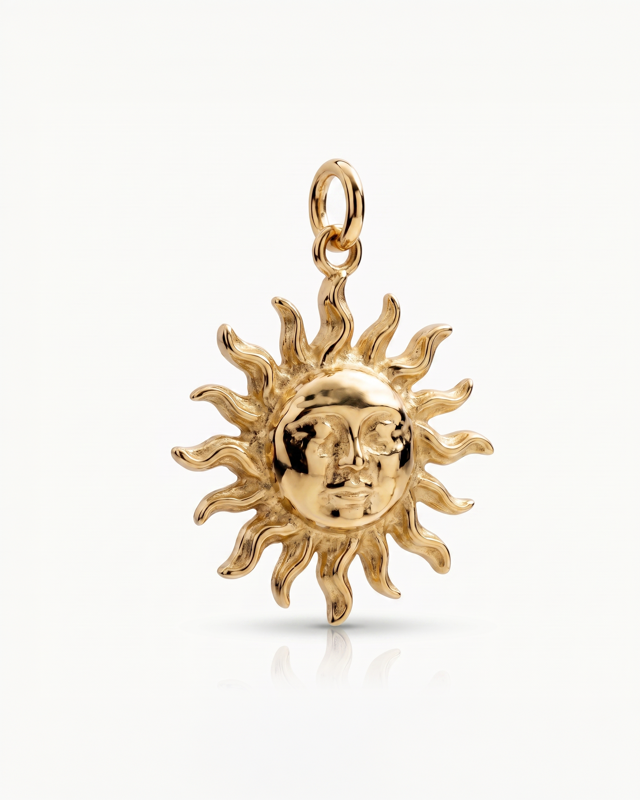Sunface Charm in yellow gold