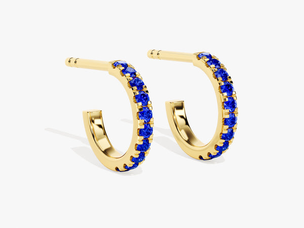 Sapphire Huggies in 14k Solid Gold