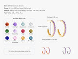 Alexandrite Huggies in 14k Solid Gold