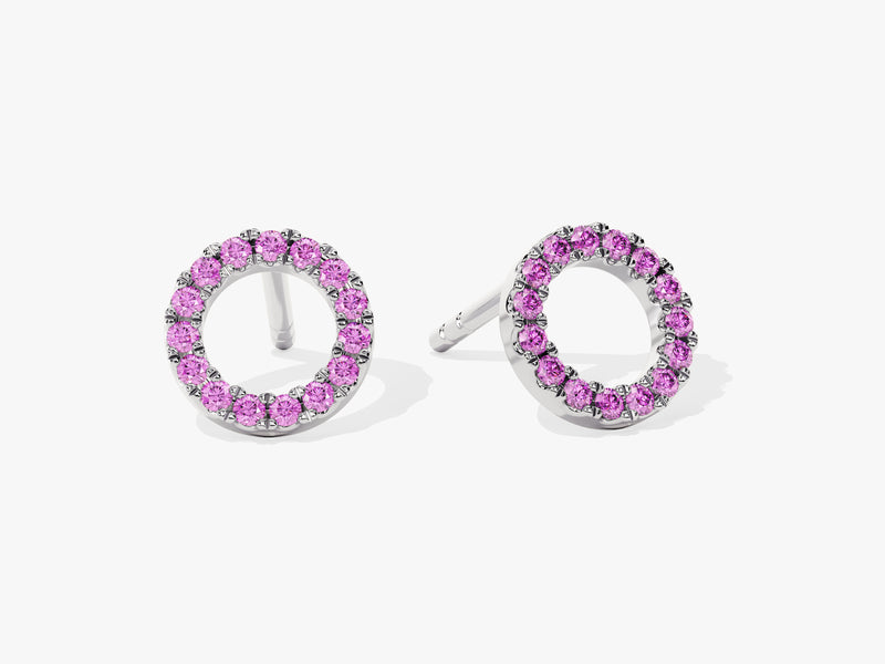 Birthstone Circle Studs