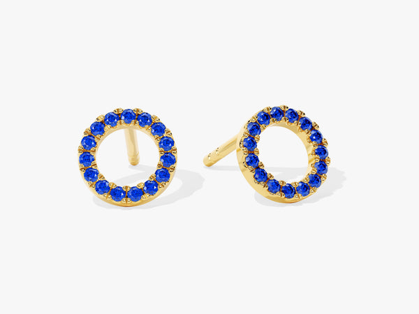 Birthstone Circle Studs